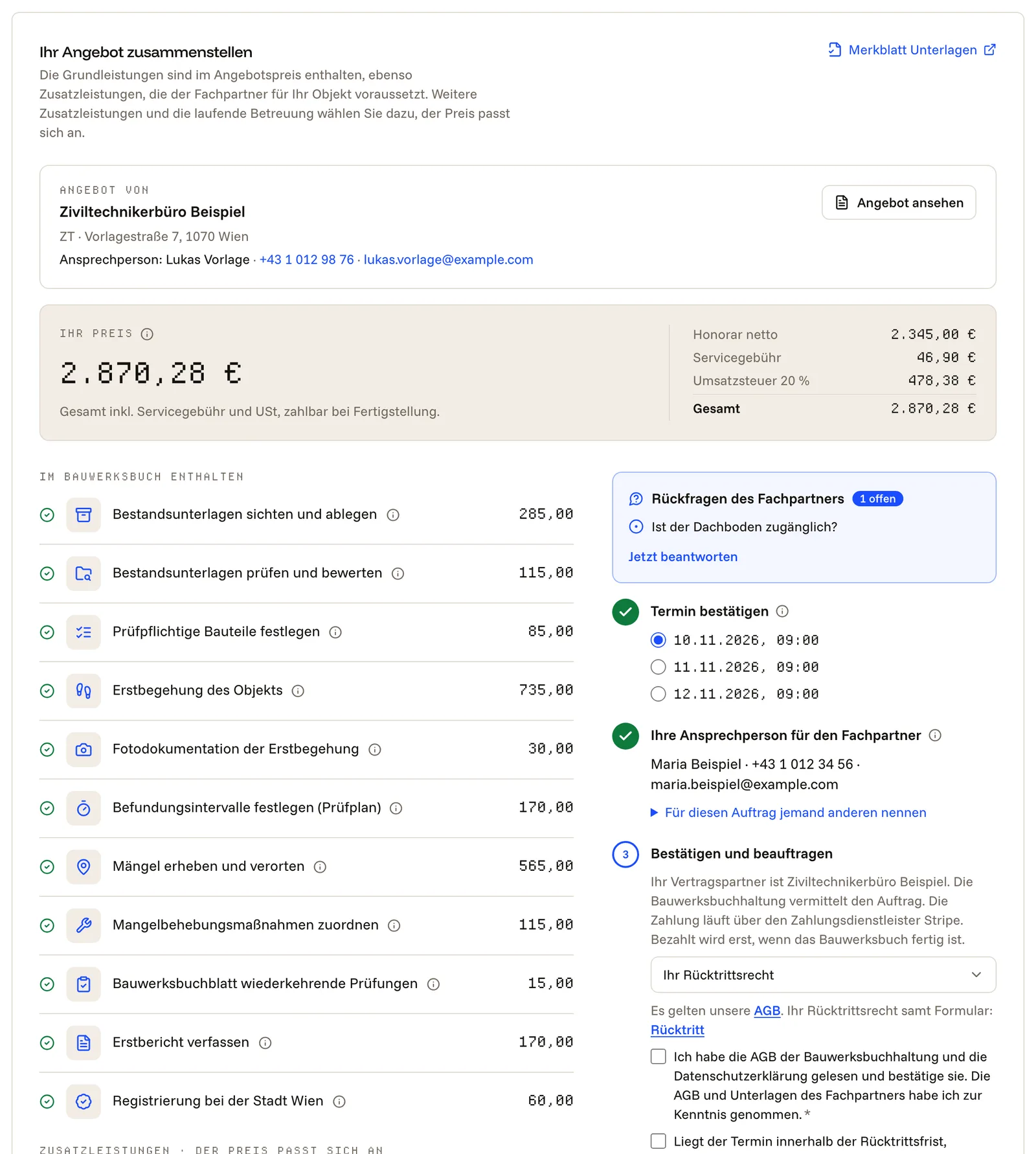 Angebot lesen
