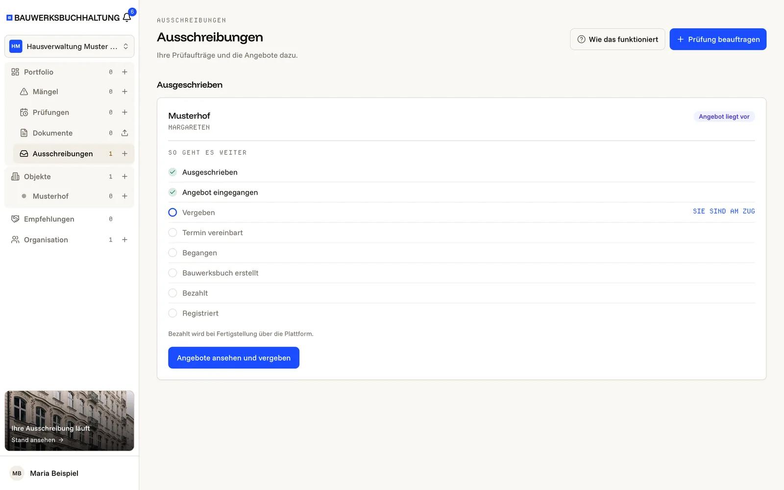Angebot öffnen