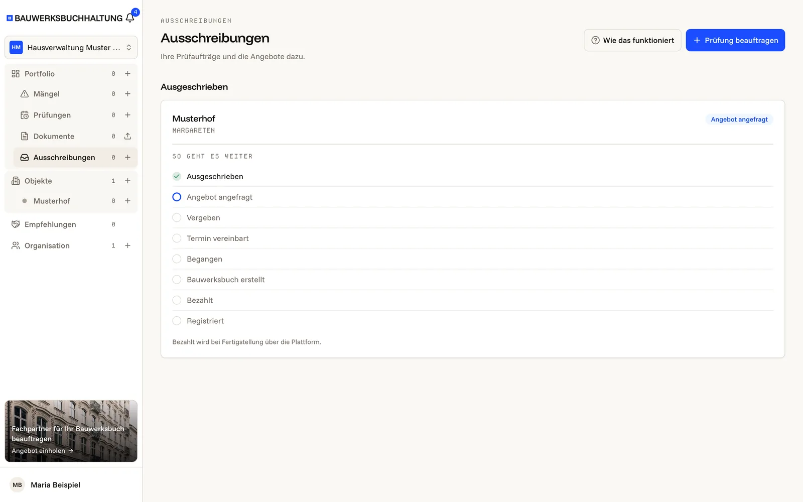 Stand verfolgen